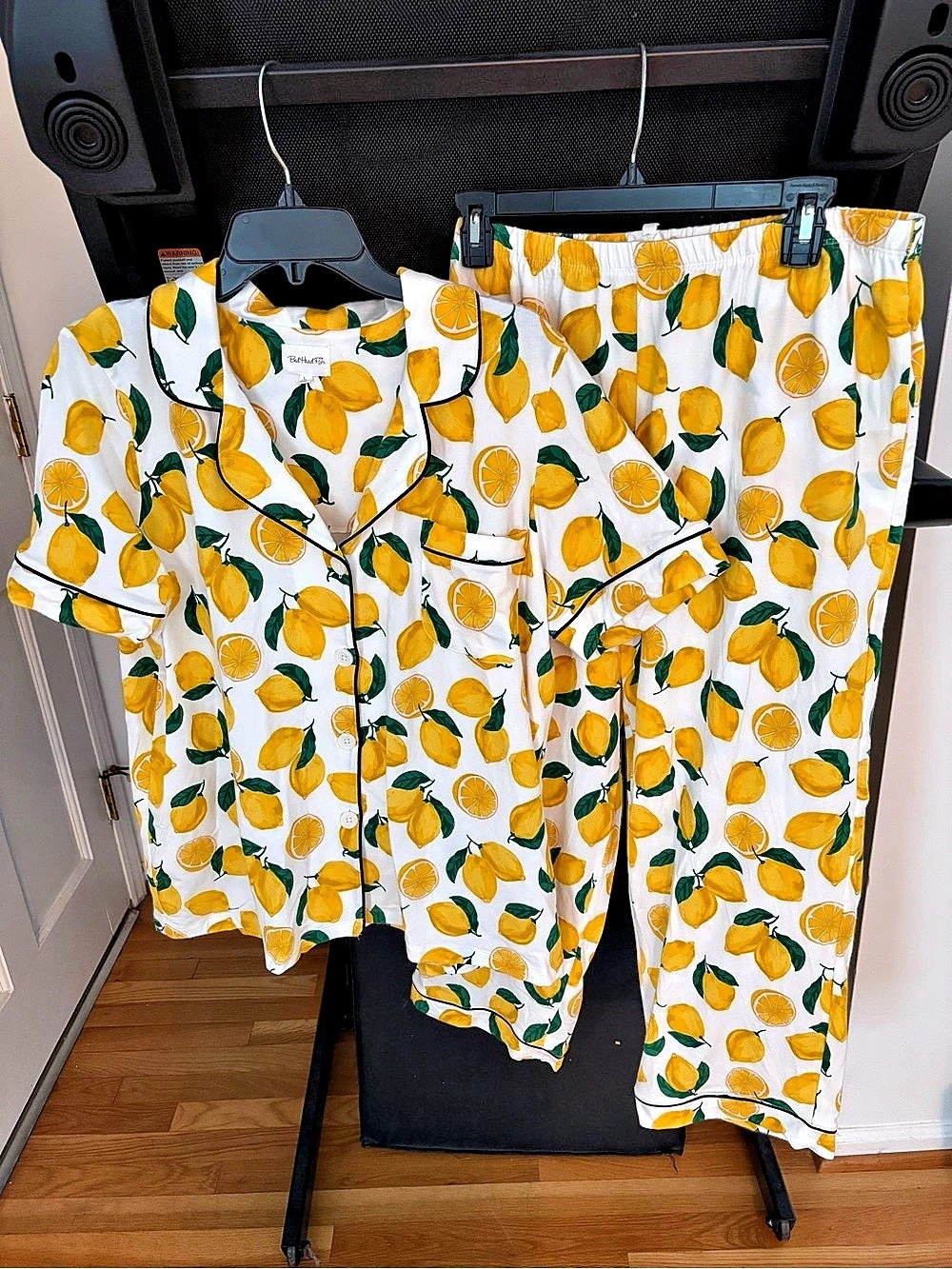BedHead PJs Short Sleeve Pajama Set in Lemon Print Lemon Print Pajama Set Large